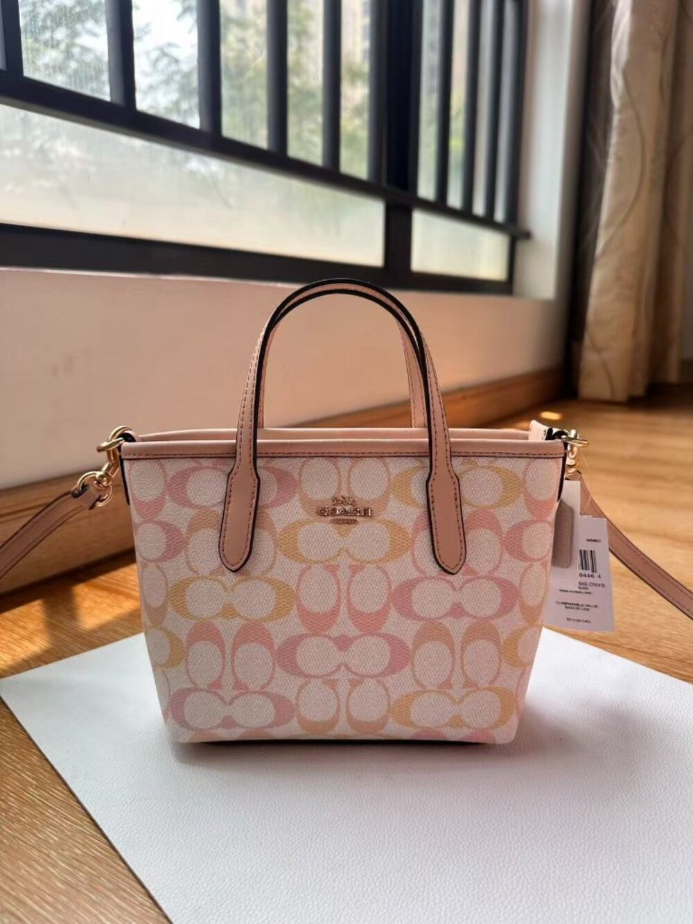 Coach Mini City Tote Ombre Pastel Canvas Convertible Crossbody Handbag